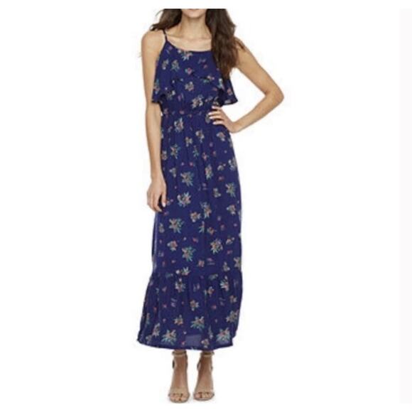 Peyton & Parker Dresses & Skirts - Payton & Parker Floral Spagetti Strap Maxi Dress Size XS NWT Blue
